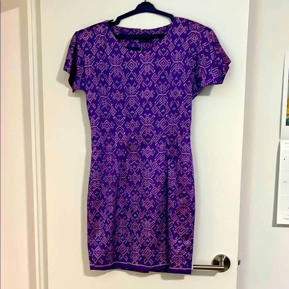Thai Silk Dress - 1980s Retro-Look
